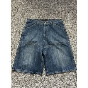 Vintage Ralph Lauren Baggy Denim Shorts Mens 34x13 Dark Wide-leg